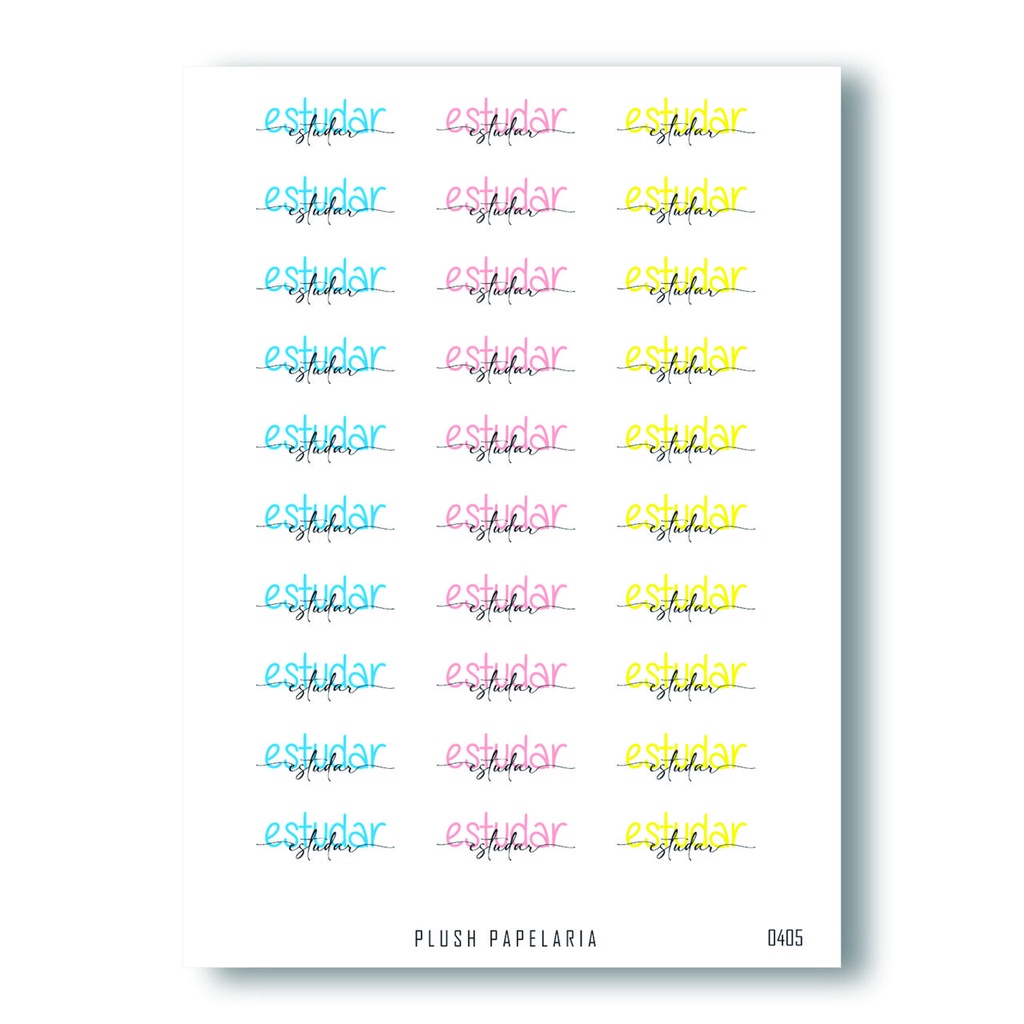 Cartela de Adesivos Estudar Cód. 0405 Transparente