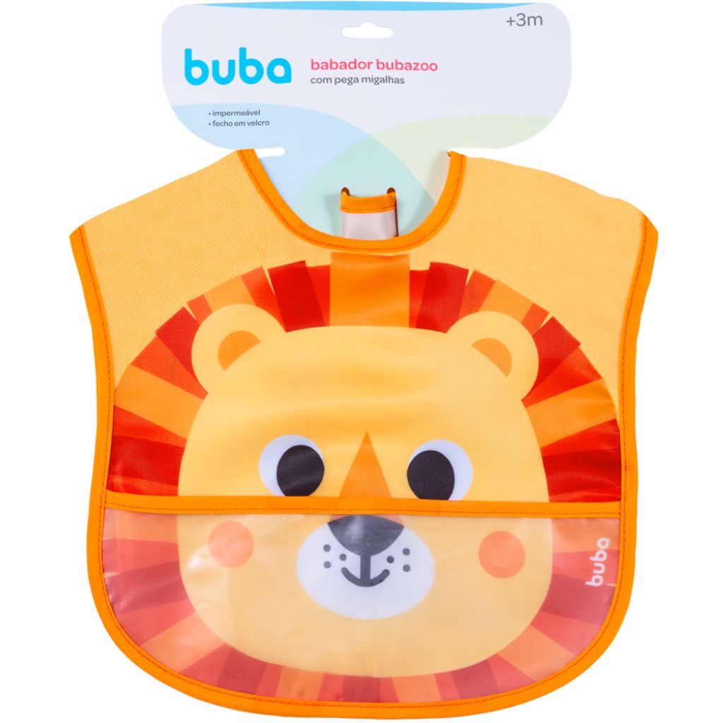 Babador Impermeável Bubazoo Leão Com Bolso Pega Migalhas 17073 Buba em Oferta na Shopee
