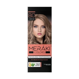 Kit Tintura Meráki Color Louro Claro 8.0 125gr em Oferta na Shopee
