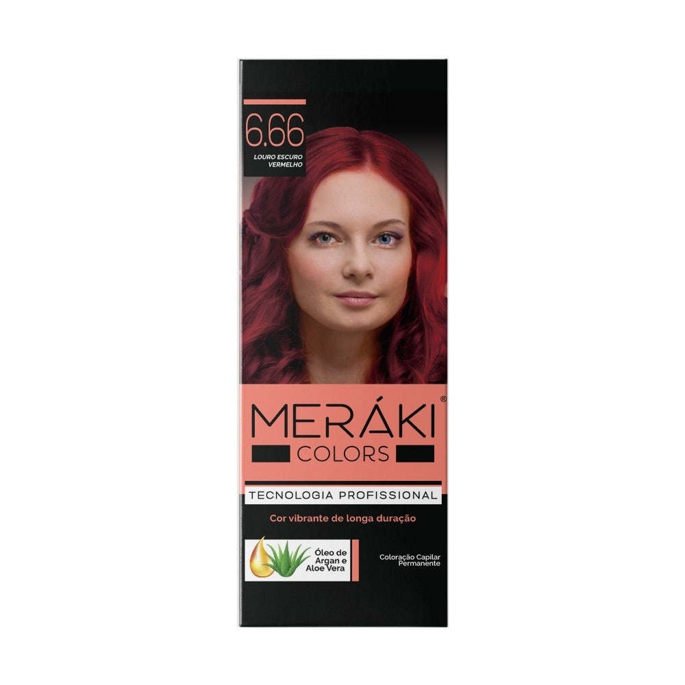 Kit Tintura Meráki Color Louro Escuro Vermelho 6.66 125gr em Oferta na Shopee