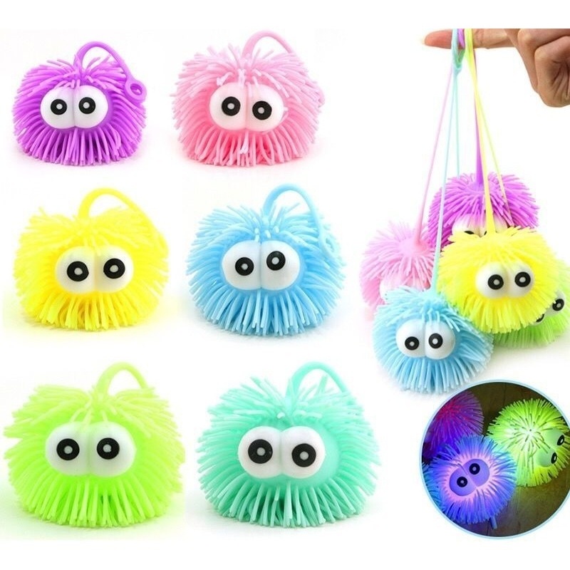 KIT 12 Bolas Luz Piscante Lance Rosto Sorriso Puffer Colorida Brinquedo em Oferta na Shopee