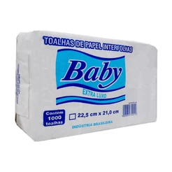 Papel Toalha Interfolha 2 Dobras Folha Simples Extra Luxo 1.000 folhas Baby
