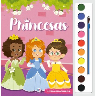 Livro Aquarela Princesas em Oferta na Shopee