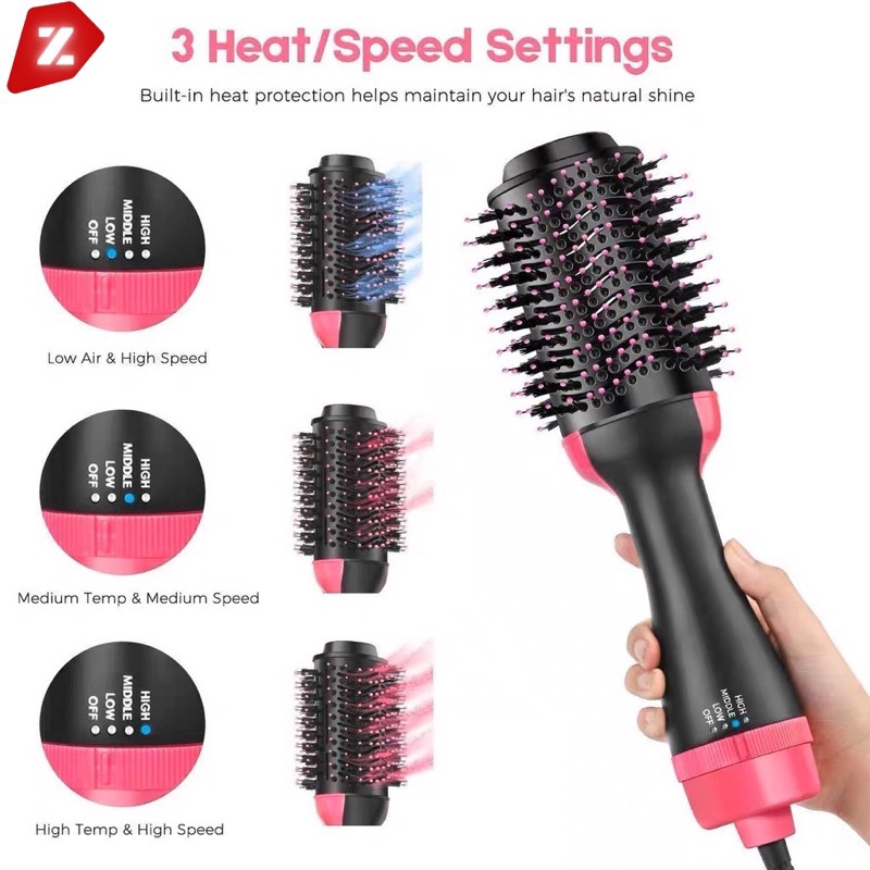 Escova Secadora Alisador Elétrica Quente Cabelo Com 3 Em1 Hair Styler/110v