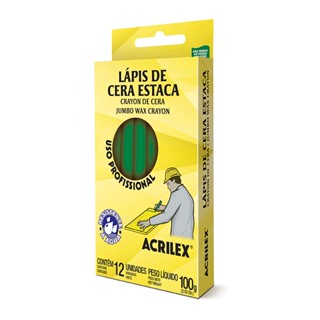 Giz de cera estaca verde 12 unidades 511 Acrilex