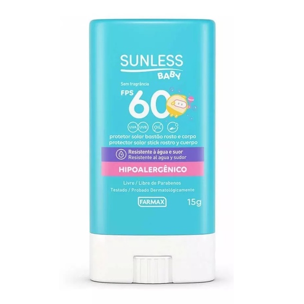 Protetor Solar Sunless Baby 60fps Bastão Resistente A Água em Oferta na Shopee
