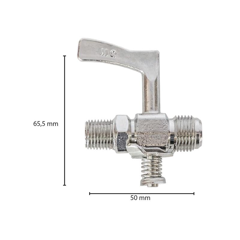 REGISTRO LAT CROM 1/4 BSPT(E) X 1/8 BSP(I) X 3/8 SAE