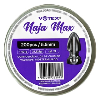 Chumbinho Naja Max 5.5mm 200pcs/pot - Votex em Oferta na Shopee