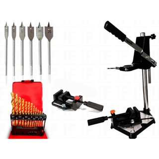 Suporte Para Furadeira Com Morsa Sparta + Jogo Brocas