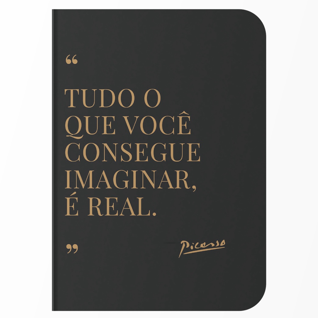 Caderno sem Pauta A5 40 Folhas Capa Flexível Papel Avena 80g - Frase Picasso