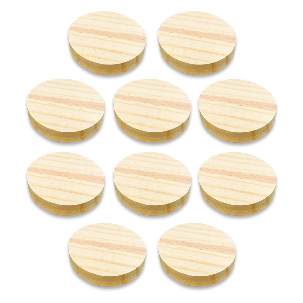10 Bolachas Disco Madeira Pinus 7,5 Cm Diâmetro Artesanato - PEQUENO