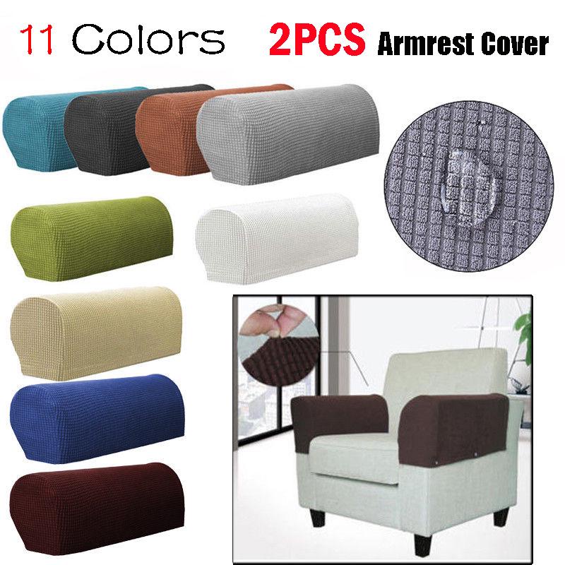 2 Pcs/Set Sofá De Apoio De Braço Cobre Protetores De Cadeira De Pano Decoração De Casa Velo Polar Confortável