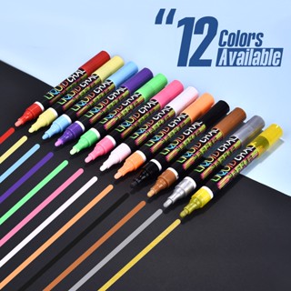 12 cores líquido giz marcador canetas apagável led escrivaninha vidro janela arte marcador crianças blackboard pintura