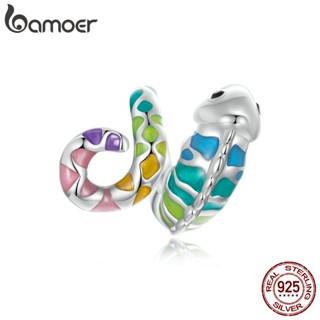 Bamoer 925 Sterling Sliver Charme Camaleão Pingente Acessórios Para Pulseira