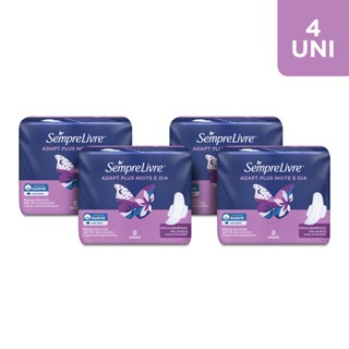 Kit 4Un Absorvente Externo Nortuno Sempre Livre® Adapt® Plus Noite E Dia Suave 8Un