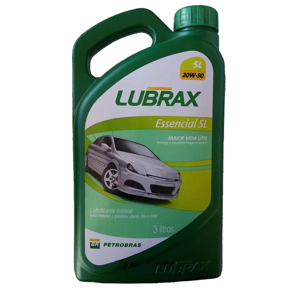Óleo Mineral 20W50 Lubrax Essencial API SL 3 Litros - Spare Parts and Accessories for Vehicles