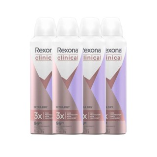 Kit Desodorante Aerosol Rexona Clinical Extra Dry 91g - 4 Unidades
