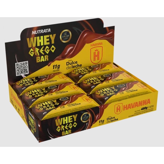 Whey Grego Bar Dulce de Leche Havanna Display 12unid x 40g Nutrata