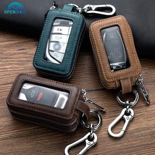 OPENMALL Porta-Chaves Para Carros Carteiras De Couro Com Zíper Dupla Camada Homens Mulheres A2V8