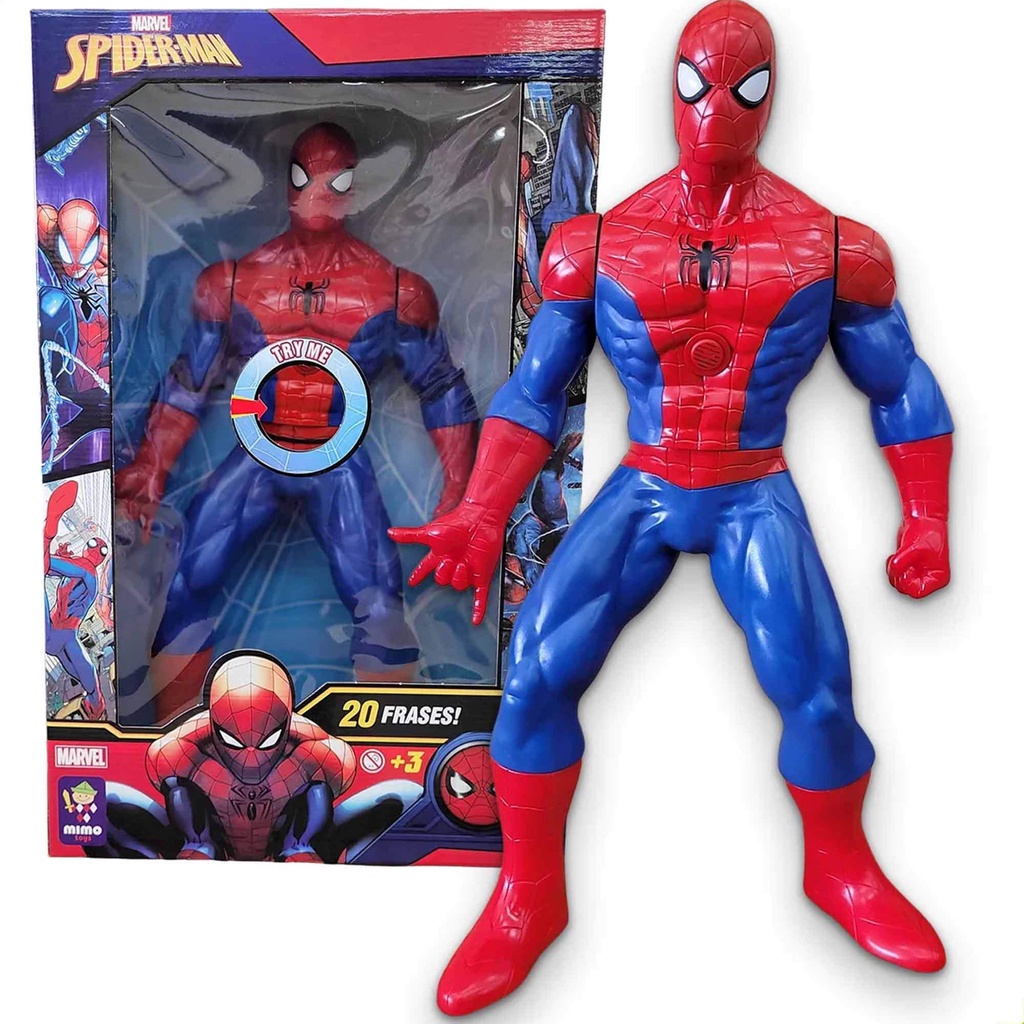 Boneco Homem Aranha 20 Frases Super Herói Spider Man Marvel Divertido 56cm +3 anos Mimo Toys - 0580 em Oferta na Shopee
