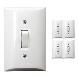 Kit 5 Interruptor 1 Tecla Simples 10A Com Placa Espelho Branco Bivolt 127v e 250v