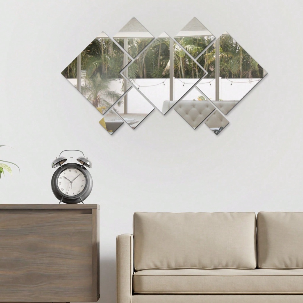 Espelho Adesivo De Acrílico Decorativo Para Parede Envio Imediato 44x36,5cm