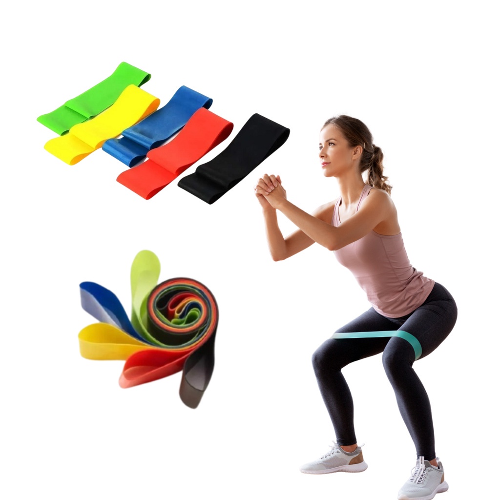 Kit Mini Band 5 Elastico Para Exercicio Fisico Diferentes Intensidades Alta Resistência