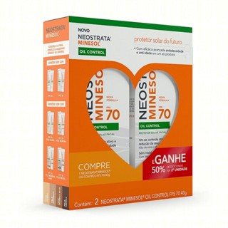 Protetor Solar Minesol Oil Control FPS 70 Gel Creme 40g cada com 50% de Desconto na 2ª Unidade