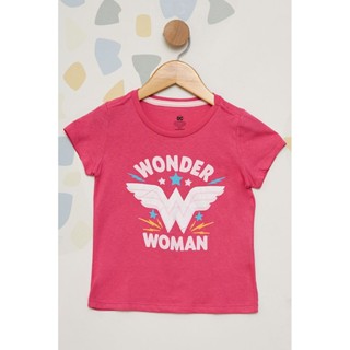 Camiseta Infantil Feminina Mulher Maravilha - Rosa
