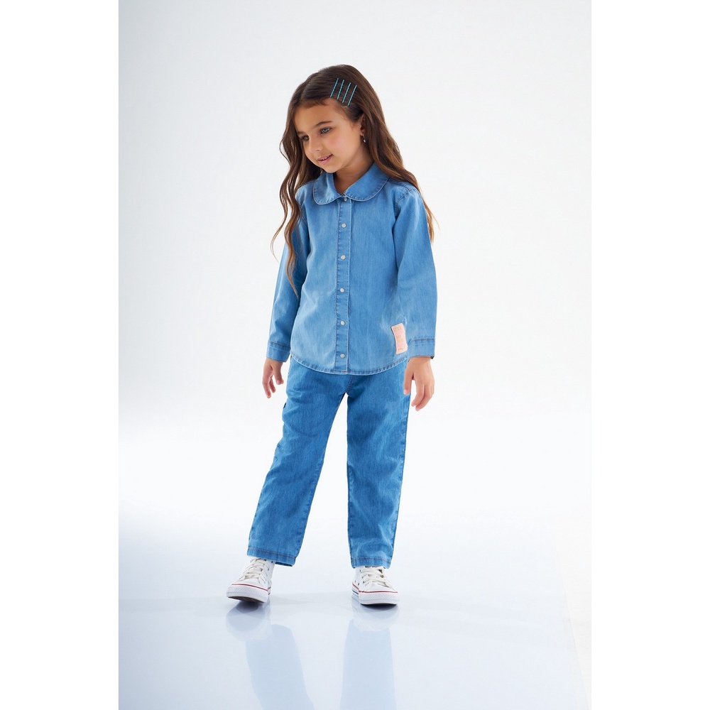 Camisa em Jeans Infantil Feminina Up Baby - Baby & Kids Fashion