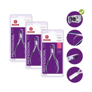 Alicate Cutícula Pro-Inox, Mundial S/A, Prateado 3 unidades Manicure