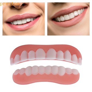 PRESTON Dentes Falsos , Com Cola Para Preenchimento Dos Branqueamento Facetas Inferiores Superiores , Sorriso Confortável Silicone Cuidados Bucais Maquiagem