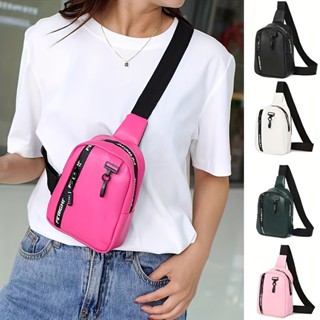 Simples e elegante bolsa de peito feminino emendar cor casual bolsa de ombro locomotiva alça ajustável