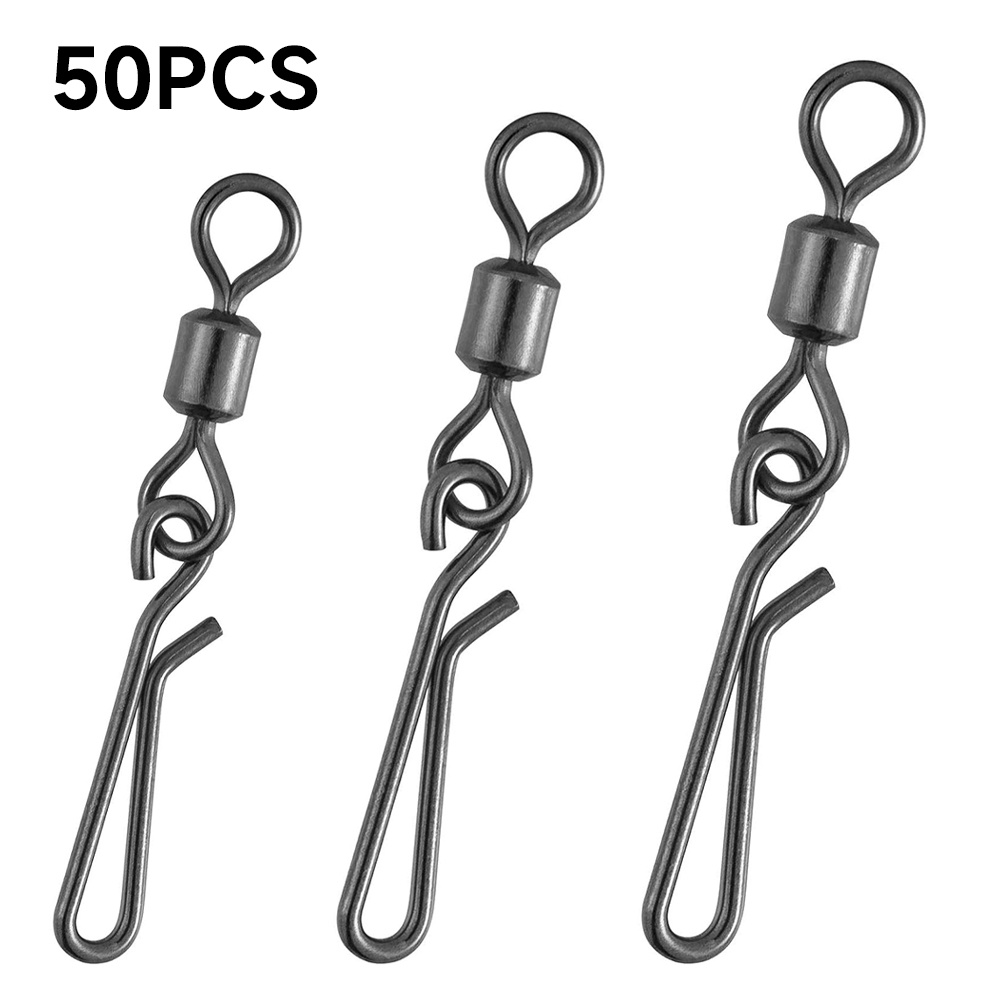 50PCS Quick Clip Gira Change Stainless Steel Fast Snaps Clipes De Pesca Pendurar Crankbait Lure Clips Conector Água Doce em Oferta na Shopee