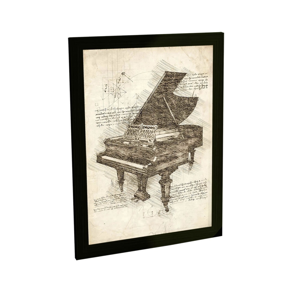 Quadro Decorativo Piano Clássico Instrumento Musical Decoração