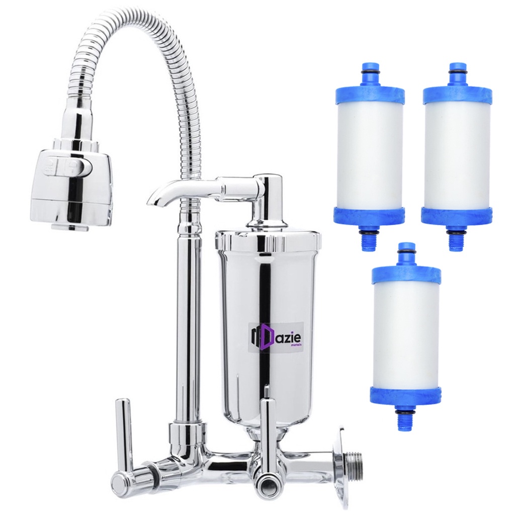 Torneira Com Filtro Cozinha Parede Gourmet + 2 Refil Extra em Oferta na Shopee