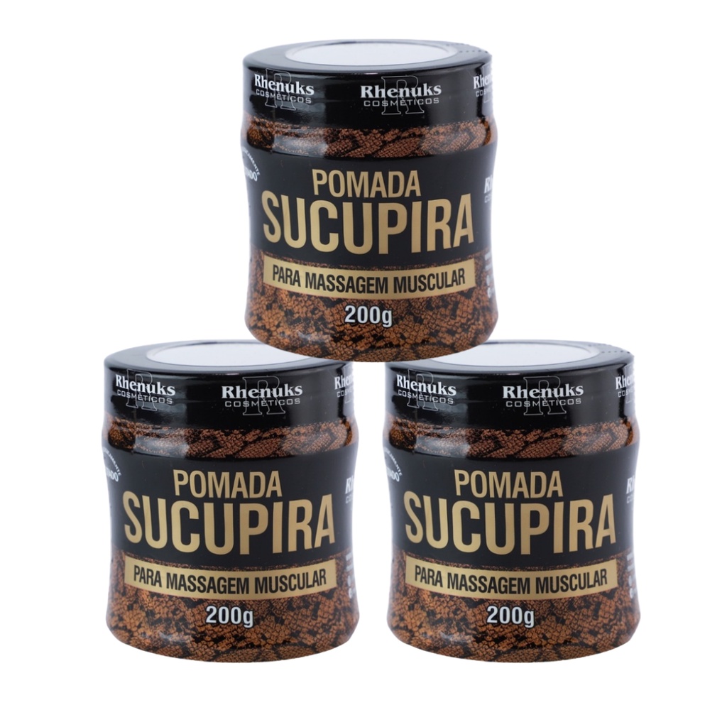 Kit 03 Gel Sucupira Rhenuks Para Massagem Corporal Alivio Muscular Natural Original A Pronta Entrega