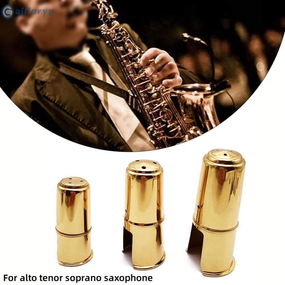 Eb Alto Soprano Tenor Saxofone Bocal De Tampa Protetora De Latão Com Banho De Ouro