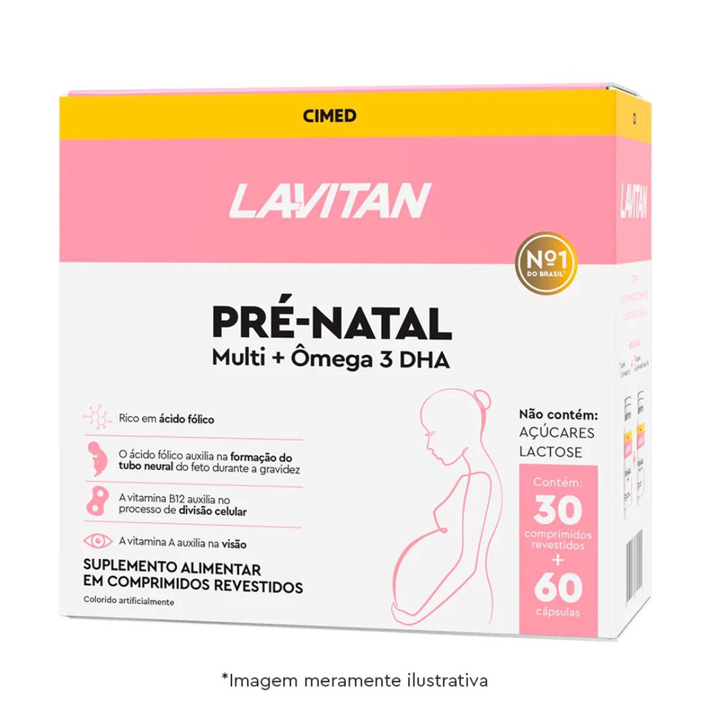 Kit Lavitan Pré Natal Multi + Ômega 3 DHA 30+90 Cimed