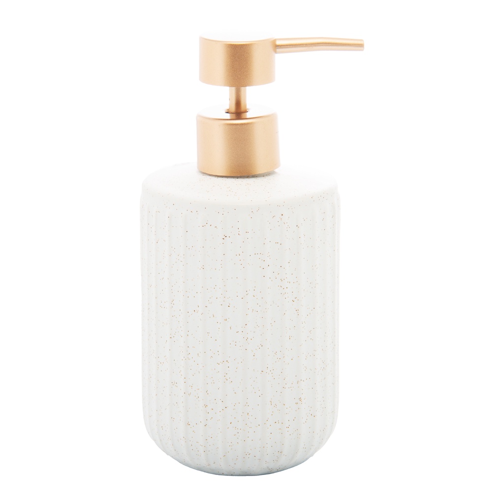 Porta Sabonete Liquido em Cerâmica Lavabo Branco 430ml Lyor