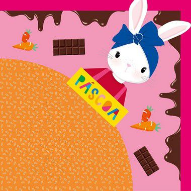 Saco Express 35x35cm para Ovos de 250g a 350g - Páscoa Coelha - 05 unidades - Cromus - Rizzo - Stationery