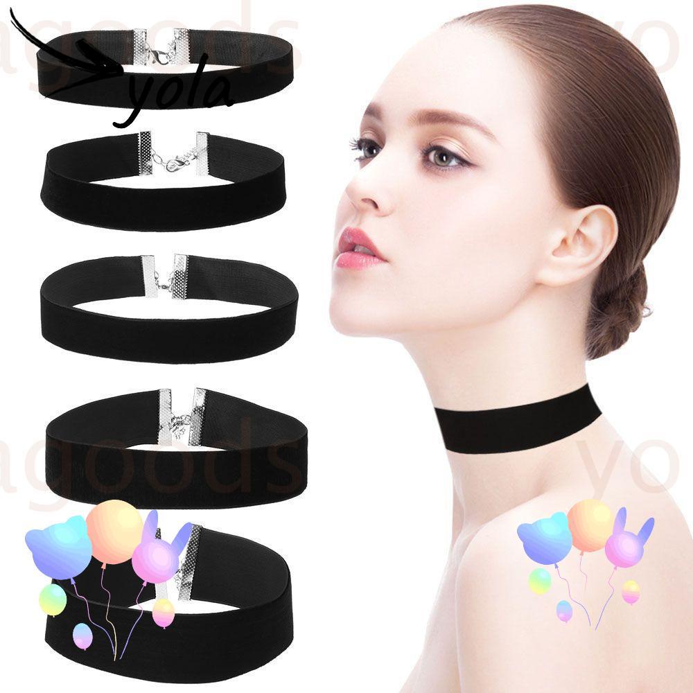 YOLA Colar De Moda Feminino Veludo Preto Ajustável Gargantilha Elegante Clássico Vintage em Oferta na Shopee