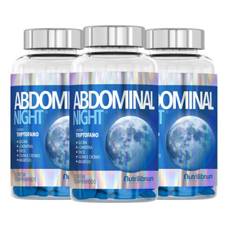 Kit 3x Abdominal Night Triptofano Cromo L-carnitina Colina Zinco 180 Comp