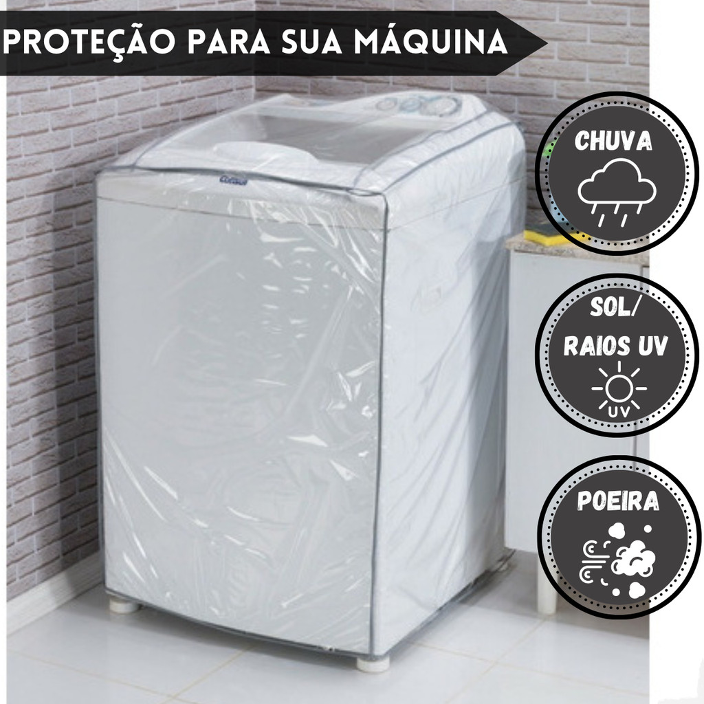 Capa Máquina Lavar Transparente Diversos Tamanhos Electrolux Consul Brastemp 8 9kg 10kg 11kg 12kg 13kg 14kg 15kg 16kg em Oferta na Shopee