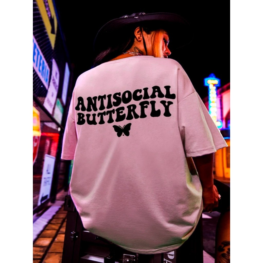 Camiseta Streetwear Unissex Confortável Verão Old School Estampada Antissocial Blusa Oversized