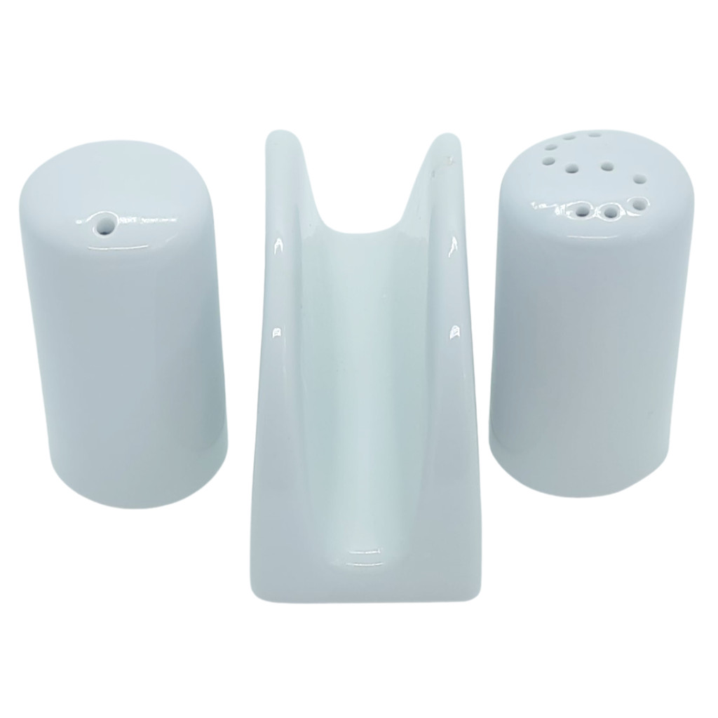 Kit Cozinha 3 peças Sal, Paliteiro e Porta Guardanapo - Porcelana