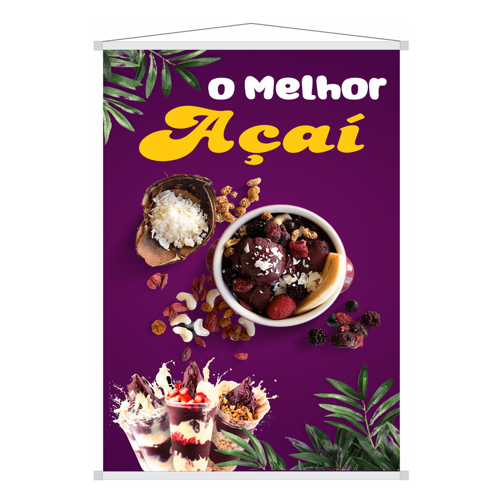 Faixa Açaí Banner Placa Açaí 70x100cm 001