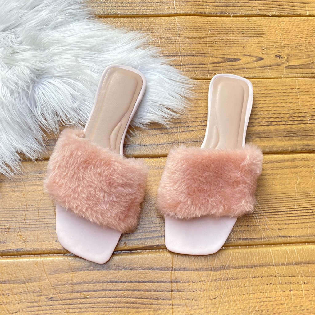 Rasteira Pantufa Feminina - Conforto Premium em Pelúcia - Cores Bege, Azul Bic, Vermelho e Branco