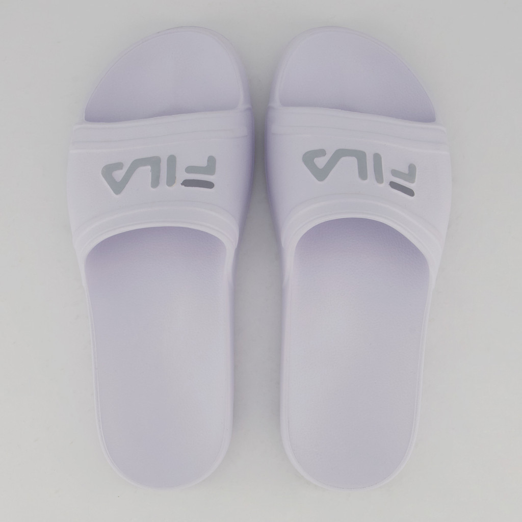 Chinelo Fila Sleek Slide Feminino Branco e Cinza - Women Shoes