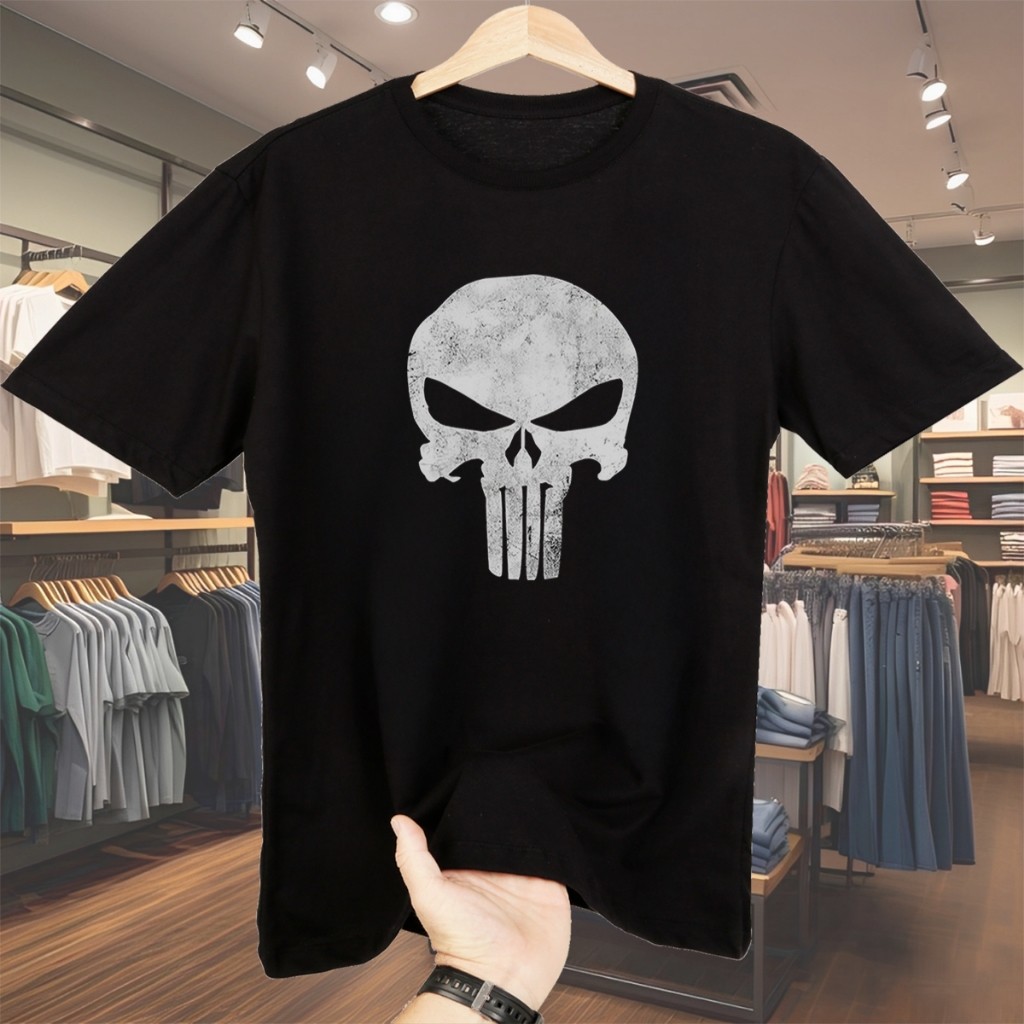 Camisa Masculina Caveira Camisa Oversized Masculino Punisher Caveira Camiseta Masculina Streetwear Algodão